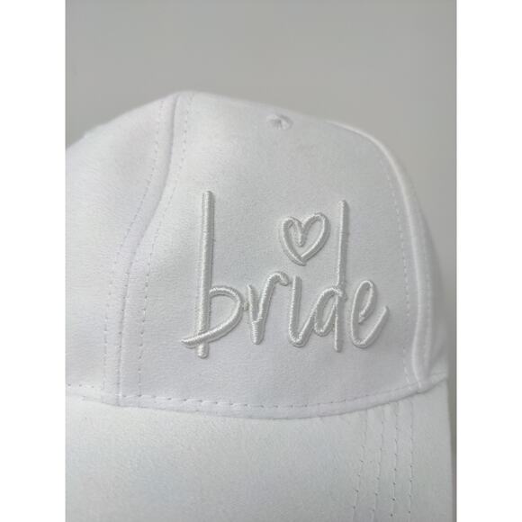 Miss to Mrs Bride Slideback Hat Cap Embroidered Logo Wedding White Faux Suede - Picture 4 of 11